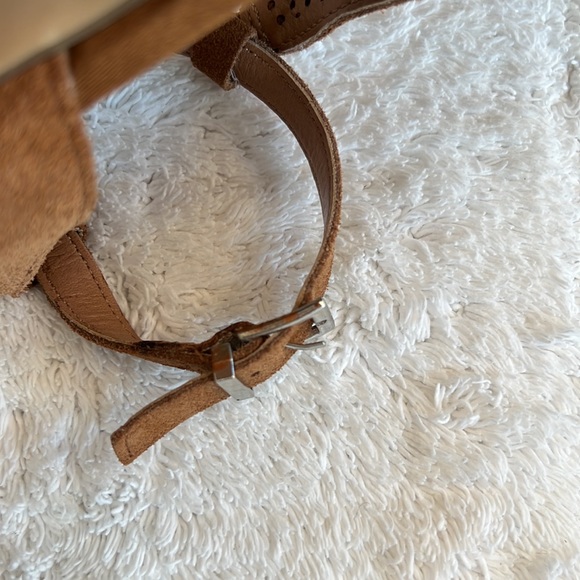 Suede Steve Madden Stack Heel with Peep Toe - Picture 9 of 16